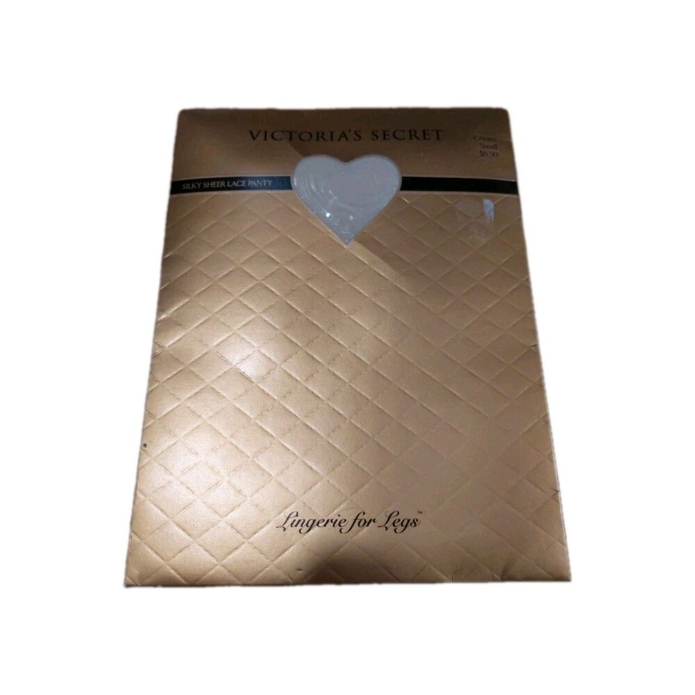 FEEL ROYAL in Victoria's Secret Silky Sheer Lace Panty PANTYHOSE Cream S